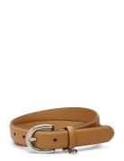 Charm Crosshatch Leather Belt Vyö Beige Lauren Ralph Lauren