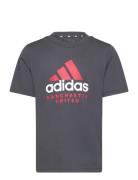 Manchester United Fc Kids Tee Sport T-shirts Short-sleeved Grey Adidas...