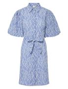 Yasmilia 2/4 Shirt Dress - D2D Lyhyt Mekko Blue YAS