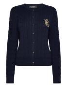 Gassed Cotton-Cardigan Tops Knitwear Cardigans Navy Lauren Ralph Laure...