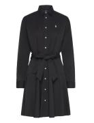 Paneled Cotton Shirtdress Lyhyt Mekko Black Polo Ralph Lauren