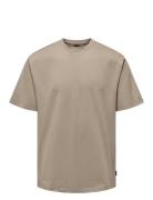 Onsfred Life Rlx Ss Tee Noos Tops T-shirts Short-sleeved Beige ONLY & ...