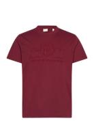 Reg Tonal Shield Ss T-Shirt Tops T-shirts Short-sleeved Red GANT