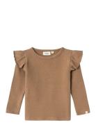 Nmfthoro Ls Slim Top Lil Tops T-shirts Long-sleeved T-shirts Brown Lil...