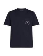 Hilfiger Arch Pocket Tee Tops T-shirts Short-sleeved Navy Tommy Hilfig...