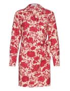 Floral Wrap Dress Lyhyt Mekko Red Mango