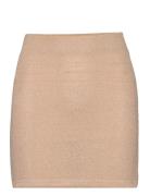 Knitted Miniskirt Lyhyt Hame Beige Mango