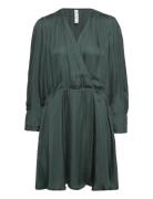 Wrapped Satin Dress Lyhyt Mekko Green Mango