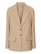 Helin - Crumpled Jacket Blazers Single Breasted Blazers Beige Rabens S...