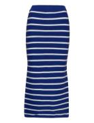 Striped Knitted Skirt Polvipituinen Hame Blue Mango