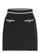 Visola Hw Short Contrast Skirt/Ka Lyhyt Hame Black Vila