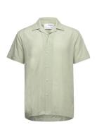 Slhreg-Air Shirt Ss Mix Tops Shirts Short-sleeved Green Selected Homme