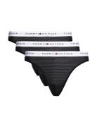 3 Pack Mesh Thong Stringit Alusvaatteet Black Tommy Hilfiger