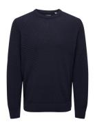 Onsfoster Life Reg 7 Struc Crew Knit Tops Knitwear Round Necks Navy ON...