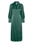 Yaspella Ls Long Dress S. Noos Polvipituinen Mekko Green YAS