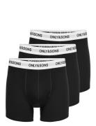 Onsfitz Solid Black Boxer 3Pack Noos Bokserit Black ONLY & SONS