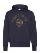 Graphic Hoodie Tops Sweat-shirts & Hoodies Hoodies Navy GANT