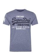 Vl Tee Tops T-shirts Short-sleeved Blue Superdry