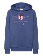 Reg Archive Shield Hoodie Tops Sweat-shirts & Hoodies Hoodies Blue GAN...