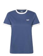 Ringer Tee Tops T-shirts & Tops Short-sleeved Blue Lee Jeans