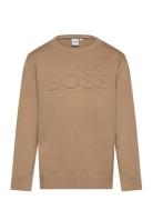 Pullover Tops T-shirts Long-sleeved T-shirts Brown BOSS