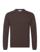 100% Recycle Knit Round Neck Tops Knitwear Round Necks Brown Lindbergh