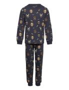 Pyjamas Ls Set Aop Pyjamasetti Pyjama Navy Minymo