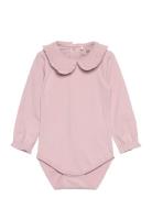 Body Ls Collar Bodies Long-sleeved Pink En Fant