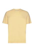 Basic Cotton Stretch T-Shirt Tops T-shirts Short-sleeved Yellow Mango