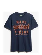 Machined Goods Workwear Tee Tops T-shirts Short-sleeved Navy Superdry