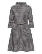 Kim Dress Houndstooth Polvipituinen Mekko Black Jumperfabriken