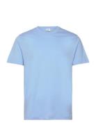 Basic Cotton Stretch T-Shirt Tops T-shirts Short-sleeved Blue Mango