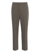 Kasakura Hw Zipper Pants Bottoms Trousers Straight Leg Brown Kaffe