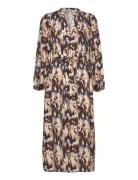 Mscassandra Midi Dress Polvipituinen Mekko Brown Minus