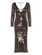 Verona Sequin Maxi Dress Maksimekko Juhlamekko Brown Bardot