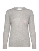 Basic Sweater Loose Tension Tops Knitwear Jumpers Grey Davida Cashmere