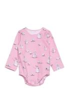 Baby Print Bodysuit Bodies Long-sleeved Pink Gugguu