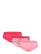 Jackie Lace - 3 Shortys Hipsterit Alushousut Alusvaatteet Pink Etam