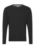 Akkikki L/S Waffle Tee Tops T-shirts Long-sleeved Black Anerkjendt