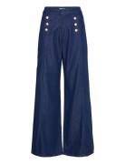 Trousers Bottoms Jeans Wide Blue United Colors Of Benetton