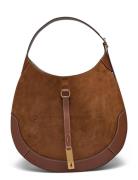 Polo Id Suede Large Shoulder Bag Bags Top Handle Bags Brown Polo Ralph...