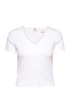 Muse Ss Tee White + Cotton/Pol Tops T-shirts & Tops Short-sleeved Whit...