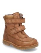 Rub Sole™ Velcro Boot Tex Talvikengät Tarroilla Brown Pom Pom