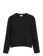 Objreynard Square Sleeve O-Neck Noos Tops Knitwear Jumpers Black Objec...