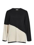 Objesterblock L/S Knit Pullover 129 Tops Knitwear Jumpers Black Object