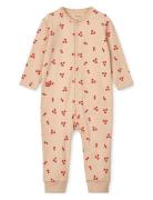 Birk Printed Pyjamas Jumpsuit Pyjama Sie Jumpsuit Haalari Pink Liewood