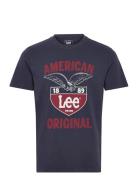 Ss Frontier Tee Tops T-shirts Short-sleeved Navy Lee Jeans