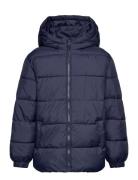 Hood Quilted Coat Toppatakki Navy Mango