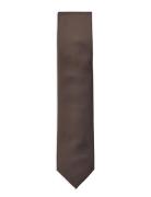 Polyester Tie 7 Cm Solmio Kravatti Brown Lindbergh Black