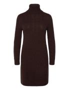 Cable Wool-Cashmere Turtleneck Dress Lyhyt Mekko Brown Polo Ralph Laur...